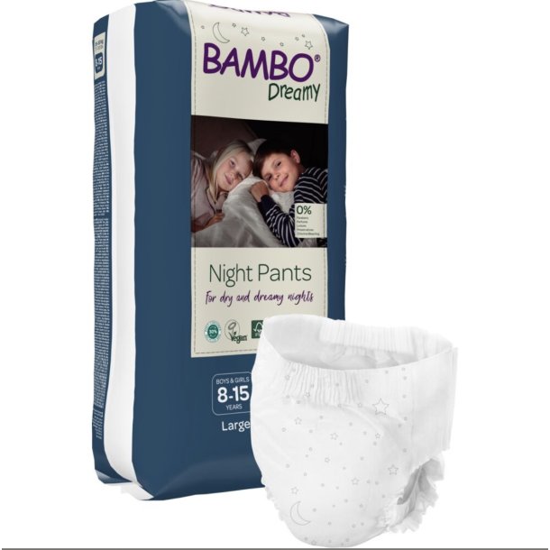 Brneble, bukseble, Bambo Dreamy Night Pants, 35-50 kg 10 stk 